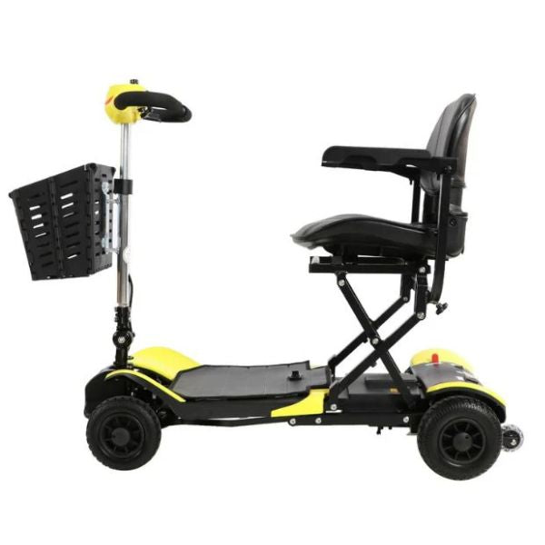 Optimus Automatic Folding Travel Scooter in Yellow Left Side View