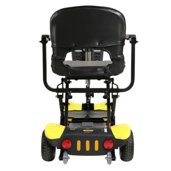 Optimus Automatic Folding Travel Scooter in Yellow Rear View