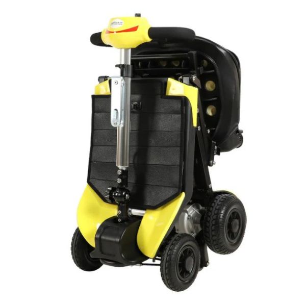 Optimus Automatic Folding Travel Scooter in Yellow Folded