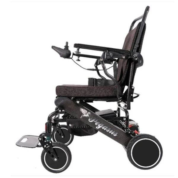 Pegasus Carbon Fiber Wheelchair in Black Left Side View