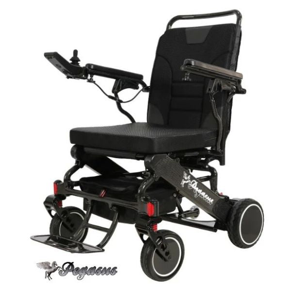 Pegasus Carbon Fiber Wheelchair in Black Angle Left View