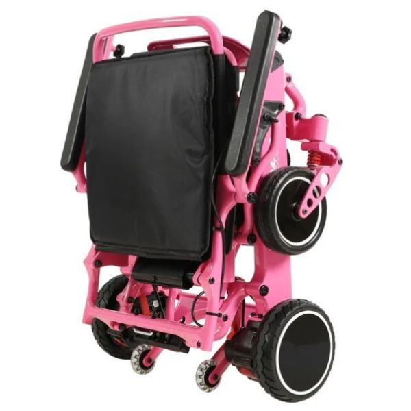 Pegasus Carbon Fiber Wheelchair in Pink Folding Position