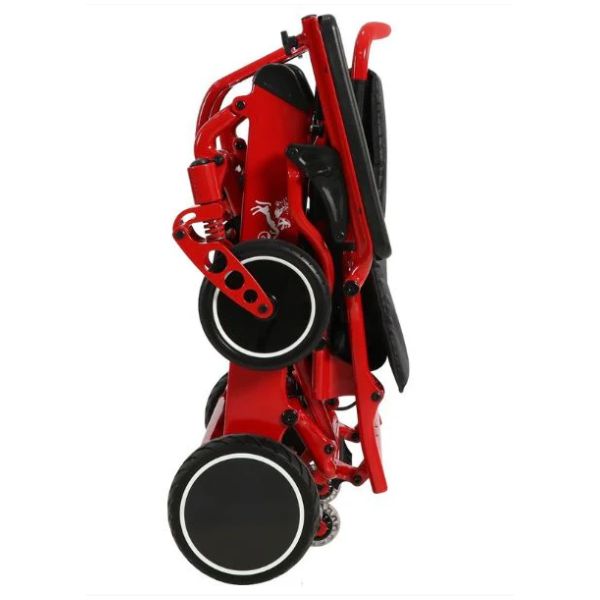 Pegasus Carbon Fiber Wheelchair in Red Folded
