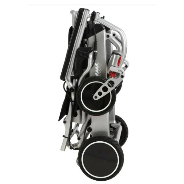 Pegasus Carbon Fiber Wheelchair in Silver Folded