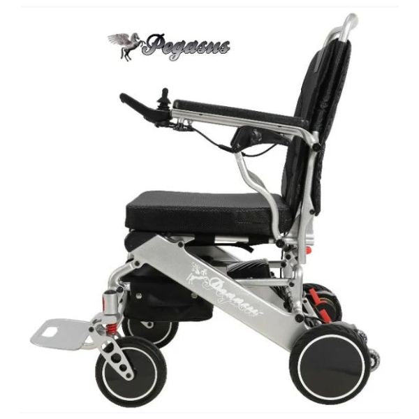 Pegasus Carbon Fiber Wheelchair in Silver Left Side View