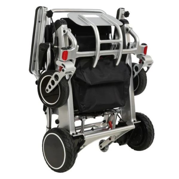 Pegasus Carbon Fiber Wheelchair in Silver Folding Position