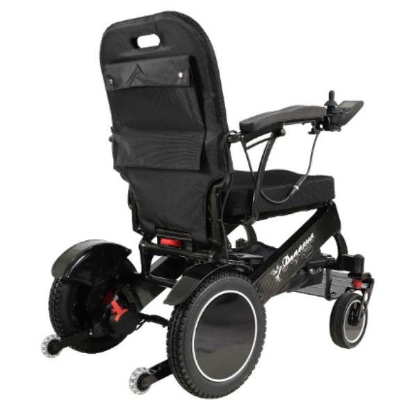 Pegasus Plus Heavy Duty Bariatric Folding Power Chair in Black Right Rear View