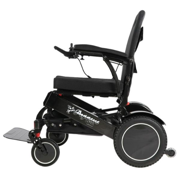 Pegasus Plus Heavy Duty Bariatric Folding Power Chair in Black Left Side View