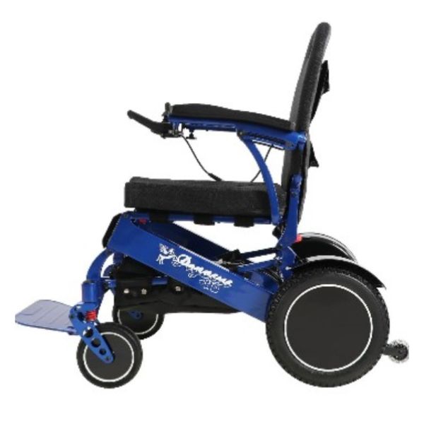 Pegasus Plus Heavy Duty Bariatric Folding Power Chair in Blue Left Side View