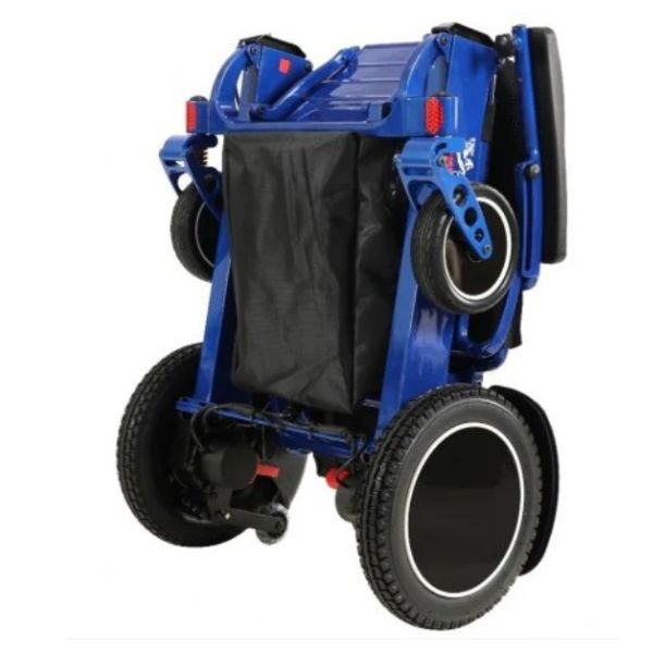 Pegasus Plus Heavy Duty Bariatric Folding Power Chair in Blue in Folding Position