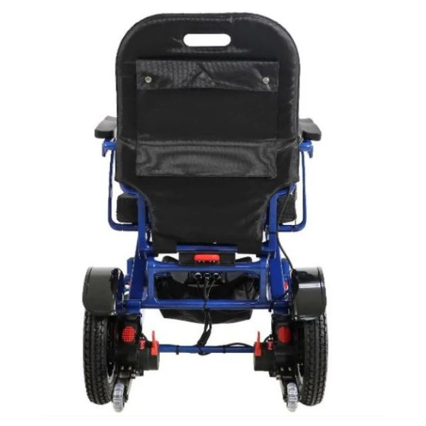 Pegasus Plus Heavy Duty Bariatric Folding Power Chair in Blue Rear View
