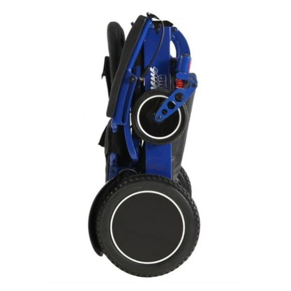 Pegasus Plus Heavy Duty Bariatric Folding Power Chair in Blue in Upward Folding Position