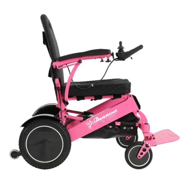 Pegasus Plus Heavy Duty Bariatric Folding Power Chair in Pink Right Side View