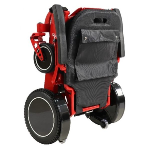 Pegasus Plus Heavy Duty Bariatric Folding Power Chair in Red Folding Position