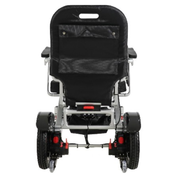 Pegasus Plus Heavy Duty Bariatric Folding Power Chair in Silver Rear View