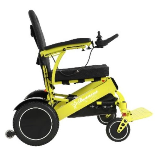 Pegasus Plus Heavy Duty Bariatric Folding Power Chair in Yellow Right Side View