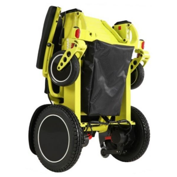 Pegasus Plus Heavy Duty Bariatric Folding Power Chair in Yellow in Folding Position