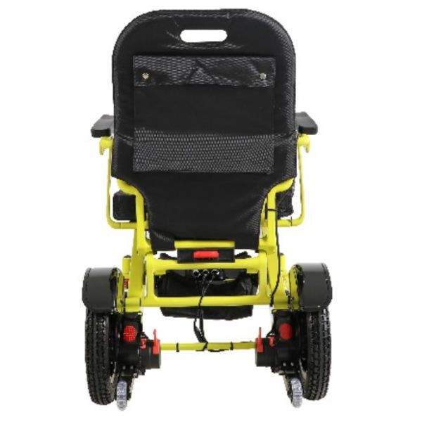 Pegasus Plus Heavy Duty Bariatric Folding Power Chair in Yellow Rear View