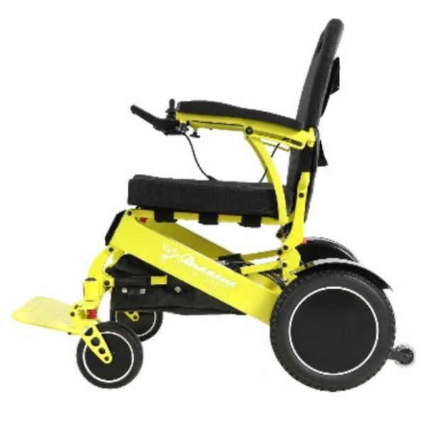 Pegasus Plus Heavy Duty Bariatric Folding Power Chair in Yellow Left Side View