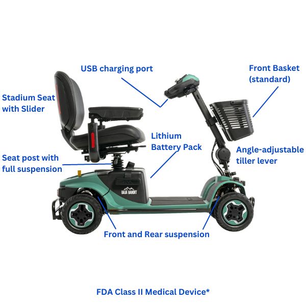 Pride Mobility Baja Bandit Mobility Scooter Features