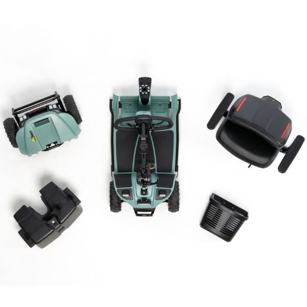 Pride Mobility Baja Bandit Mobility Scooter Sage Color Disassembled