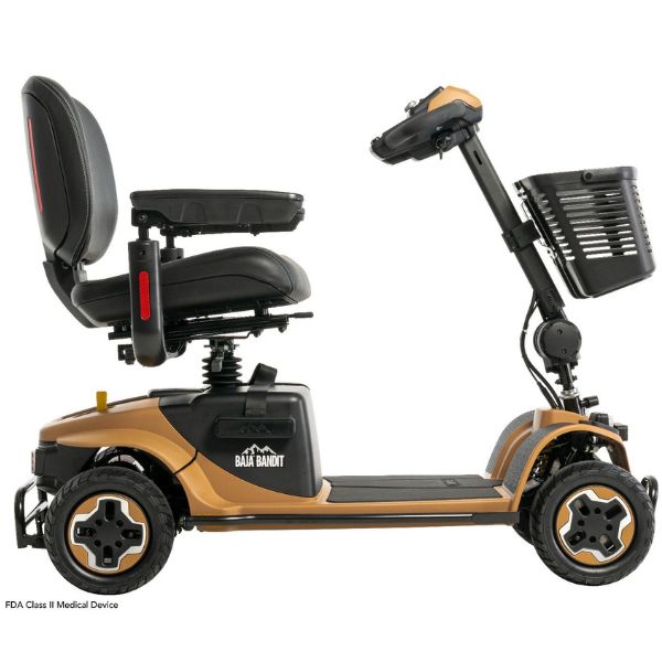Pride Mobility Baja Bandit Mobility Scooter Tan Color Left Side View