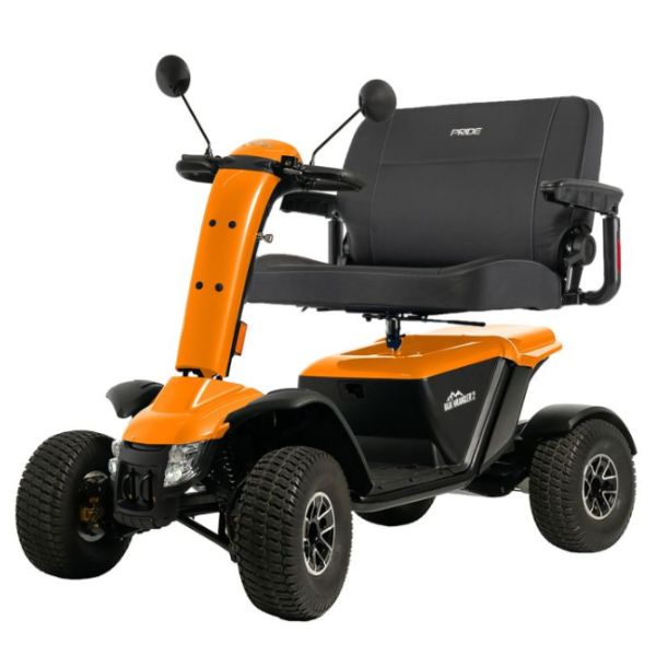 Pride Baja Wrangler 2 Wide Seat All-Terrain Mobility Scooter in Orange