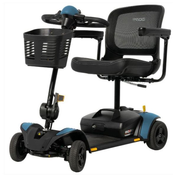 Pride Go-Go Elite Traveller 2 Platinum Mobility Scooter in Iceberg Blue