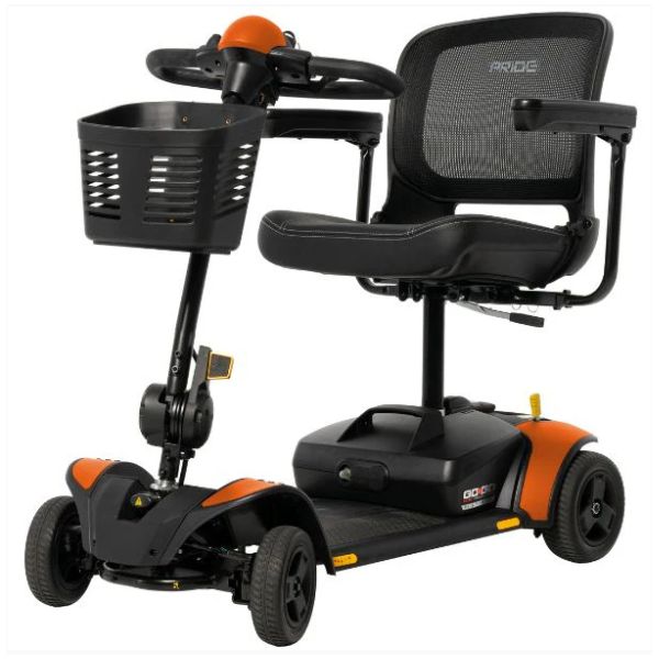 Pride Go-Go Elite Traveller 2 Platinum Mobility Scooter in Tangerine
