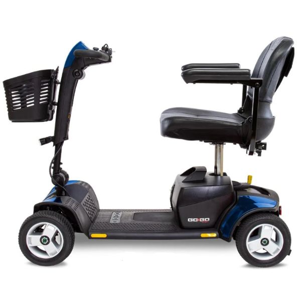 ride Go-Go Sport Platinum 4-Wheel Mobility Scooter in Blue Left Side View