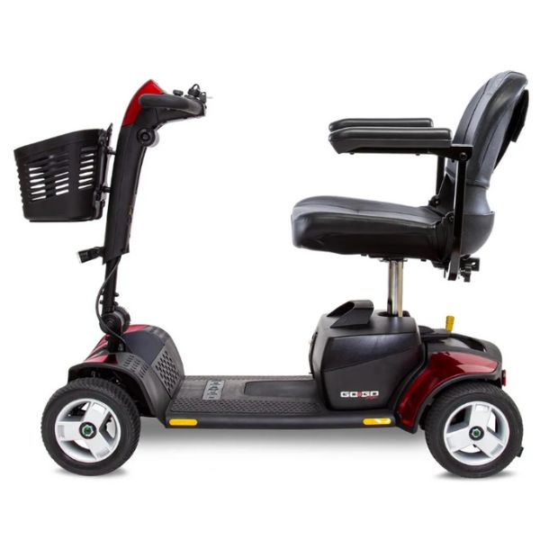 ride Go-Go Sport Platinum 4-Wheel Mobility Scooter in Red Left Side View