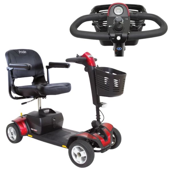 ride Go-Go Sport Platinum 4-Wheel Mobility Scooter Delta Tiller