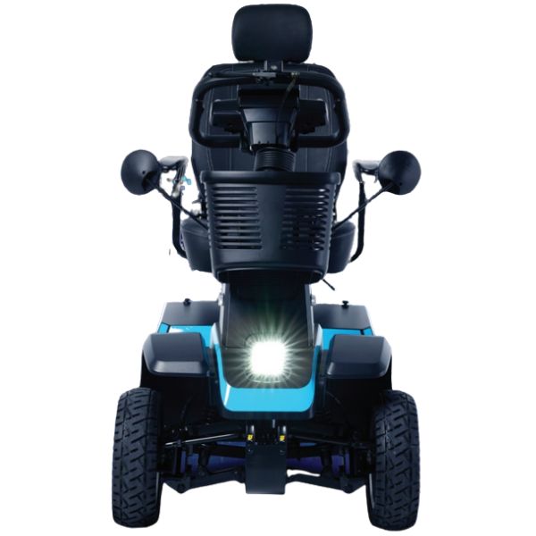 Pride Mobility 4-Wheel Scooter PX4 Mobility Scooter Peacock Blue Color Front View