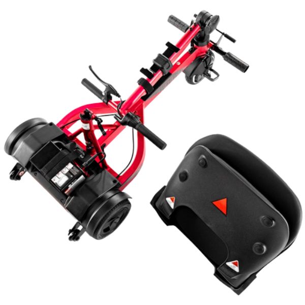 Pride Mobility iRide 2 Ultra Lightweight Scooter Raspberry  Color Disassembled View 2