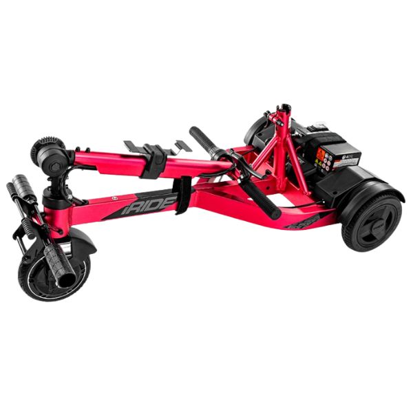 Pride Mobility iRide 2 Ultra Lightweight Scooter Raspberry  Color Folded View