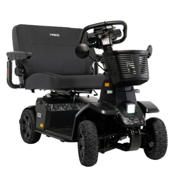 Pride PX4 Wide Seat mobility scooter with 'Pride' branding on a white background