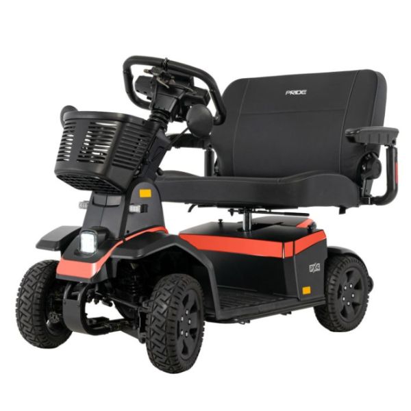 Pride PX4 Wide Seat Red with Basket on a White Background