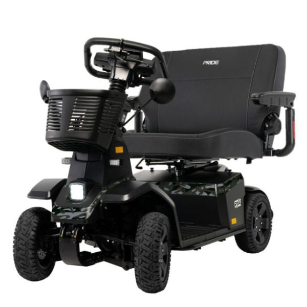 Pride PX4 Wide Seat mobility scooter with 'Pride' branding on a white background