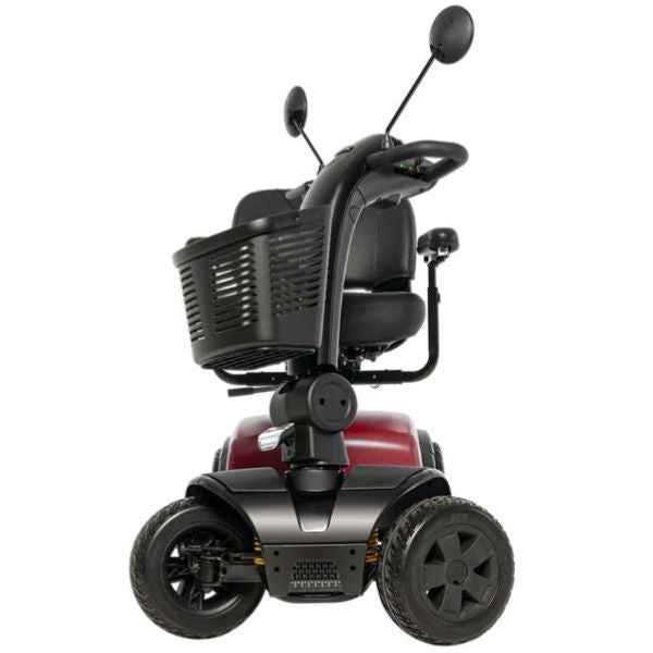 Pride Victory Platinum Color Red Showing the Adjustable Tiller