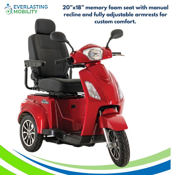 Pride Baja Raptor 2 3-Wheel Scooter in Red Front View