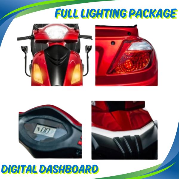 Pride Baja Raptor 2 4-Wheel Mobility Scooter Lighting Package &amp; Digital Dashboard