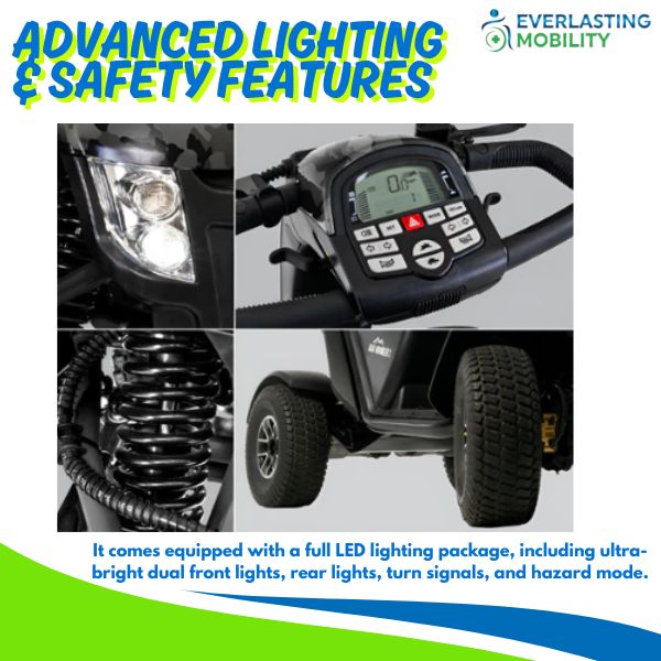 Pride Mobility Baja Wrangler 2 Heavy Duty Scooter Lighting and Safety Features