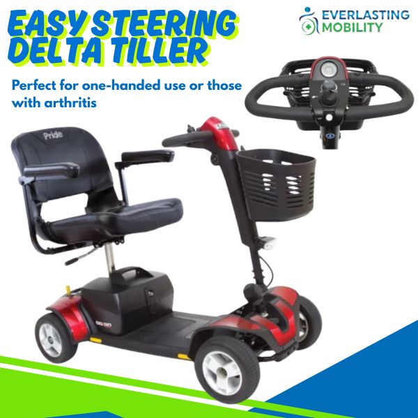 Pride Go-Go Sport Platinum 4-Wheel Mobility Scooter Delta Tiller