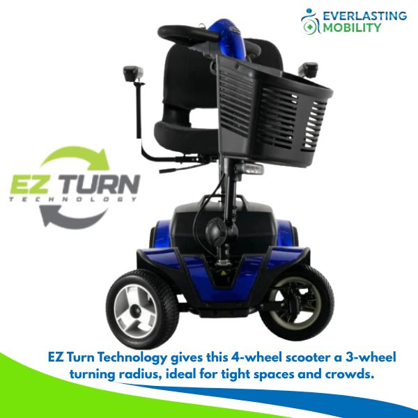 Pride Go-Go Sport Platinum 4-Wheel Mobility Scooter EZ Turn Technology