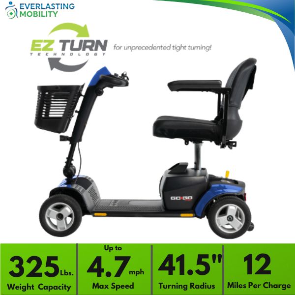 Pride Go-Go Sport Platinum 4-Wheel Mobility Scooter Key Features