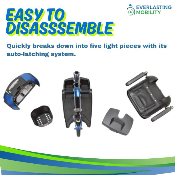 Pride Go-Go Sport 3 Wheel Scooter Disassembled