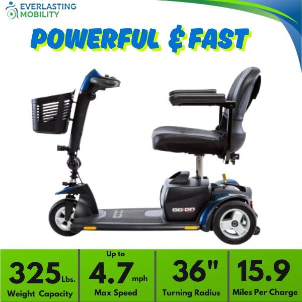 Pride Go-Go Sport 3 Wheel Scooter Key Features