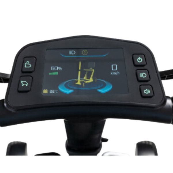 Pride Go-Go Carbon Folding Mobility Scooter Display