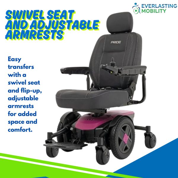 Pride Jazzy EVO 613 Power Wheelchair in Purple