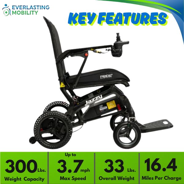 Pride Jazzy Ultra Light Folding Power Wheelchair